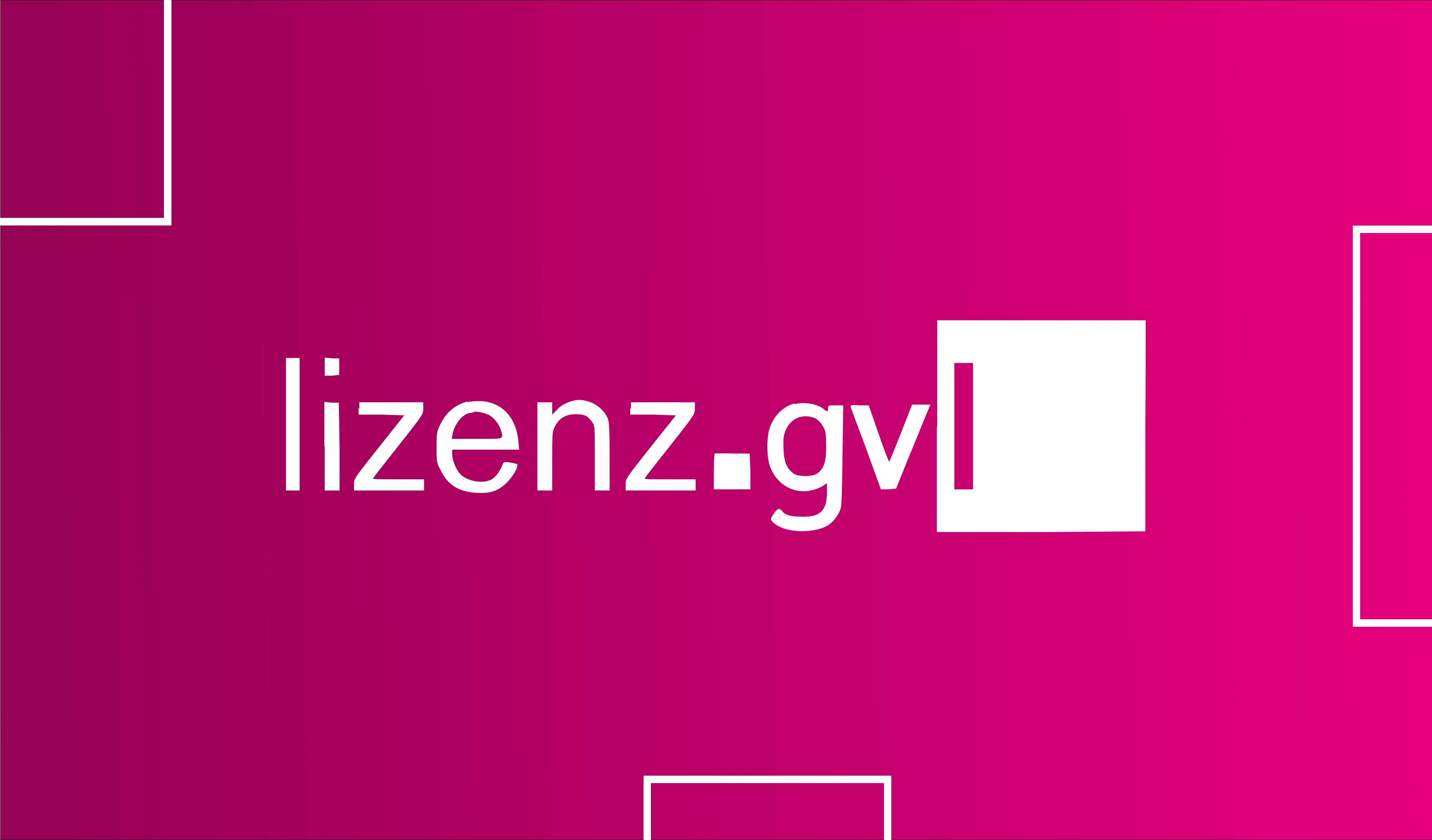 Eine pinke Kachel. In der Mitte prangt das Logo von Lizenz.gvl